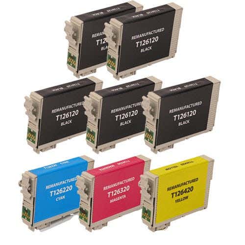 Epson 126 Remanufactured High Yield Ink Cartridge 8-Pack